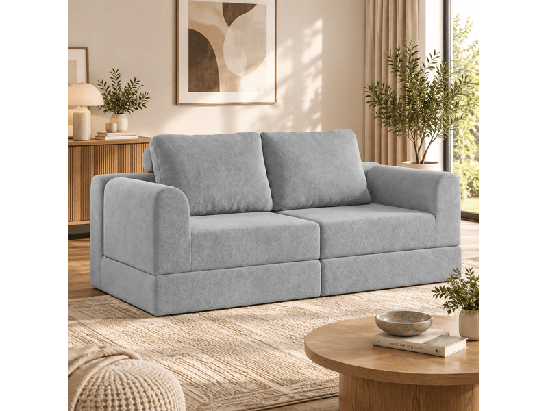  Canapé-lit convertible 2 places 160x80x78 cm - fauteuil-lit pliable - mousse mémoire de forme - dossier soutien - tissu flanelle - gris CozyNest - Conforama B