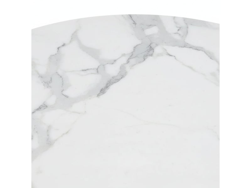  Duo tables gigognes rondes céramique marbre blanc &amp; métal noir ø80 cm – baieta  - Conforama C