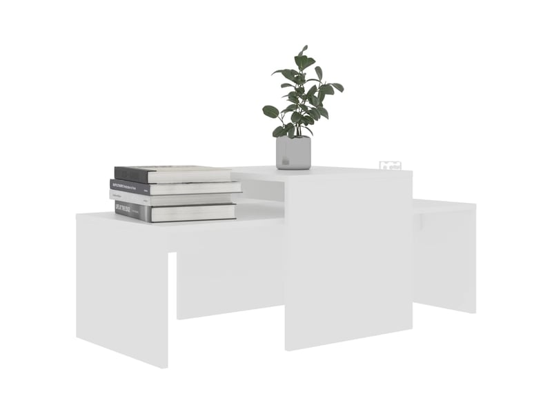  Ensemble de tables gigognes 2 pcs blanc 100x48x40 cm bois d’ingénierie  - Conforama C