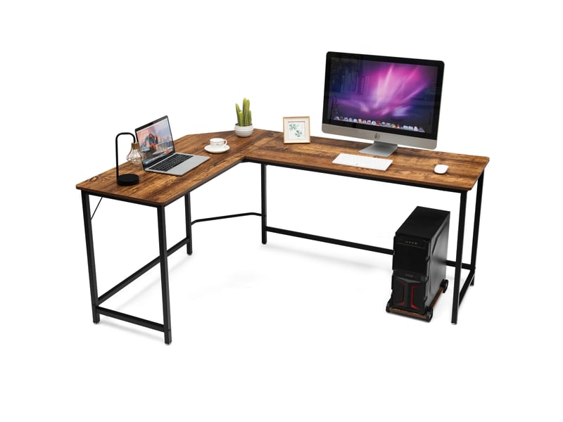 Bureau D'Angle Hetton Vida Designs - 76x100x70cm Avec 2 Étagères En MDF Noir
