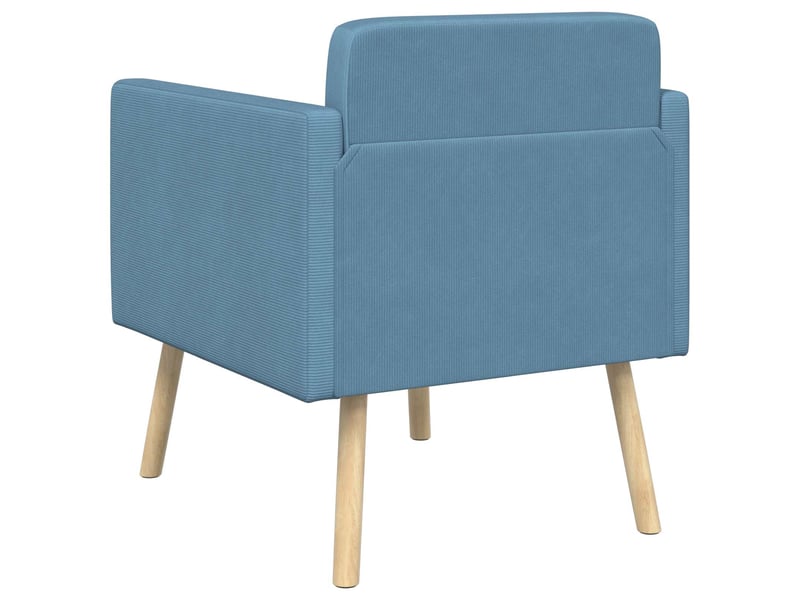  Vidaxl chaise d'appoint bleu tissu en velours côtelé  - Conforama E