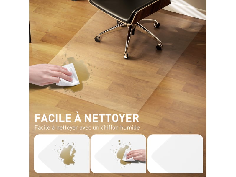  Tapis de chaise de rectangulaire bureau, antidérapants en plastique transparent 100x150cm  - Conforama A