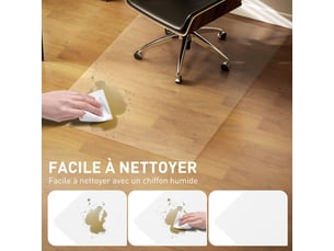 Tapis de chaise de rectangulaire bureau, antidérapants en plastique transparent 100x150cm