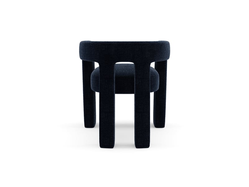  Fauteuil de salle à manger en tissu tramé bleu nuit celia CELIATTBN - Conforama D
