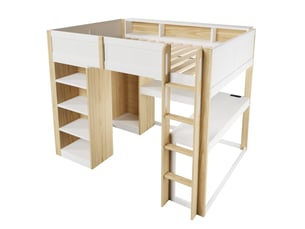 Lit mezzanine 140x200 cm CozyNest coloris naturel