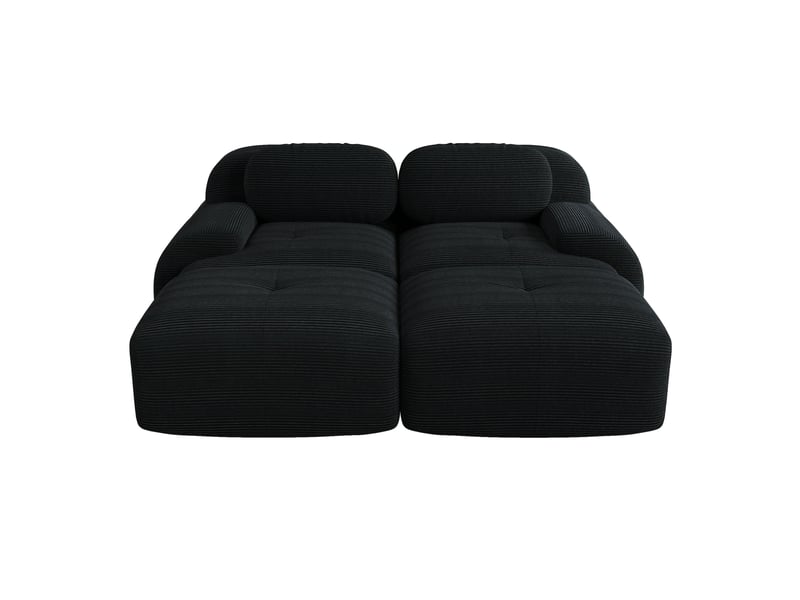  Canapé 2 places modulaire sans cadre en velours côtelé noir  - Conforama A