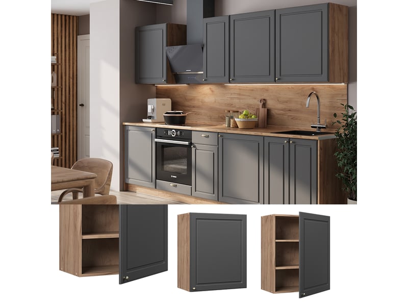  Vicco elément haut de cuisine, anthracite campagne, 60cm  - Conforama C
