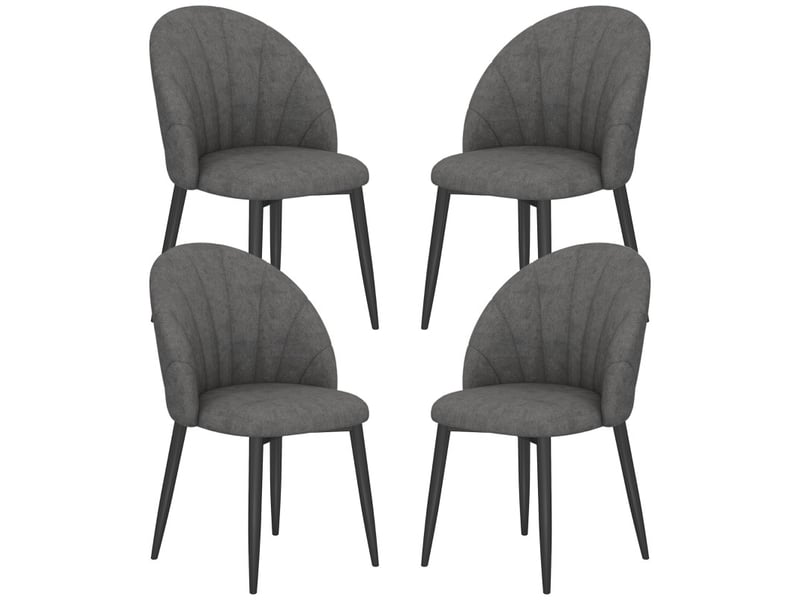  Chaise de salle à manger florot velours pieds acier gris  - Conforama A