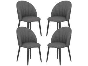 Chaise de salle à manger florot velours pieds acier gris
