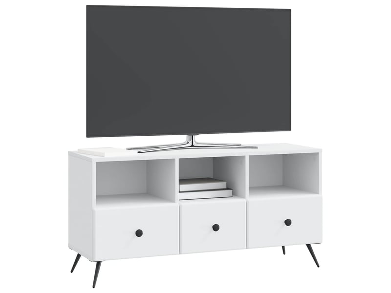  Meuble tv - banc tv - meuble de rangement blanc 102 x 34,5 x 50 cm bois d'ingénierie  - Conforama C