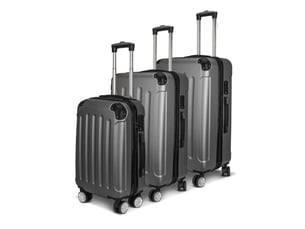 Lot de 3 valises rigides,202428 pouces,avec serrure tsa,abs,gris foncé