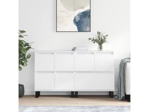 Buffets 2 pcs - bahut - meuble de rangement blanc bois d'ingénierie