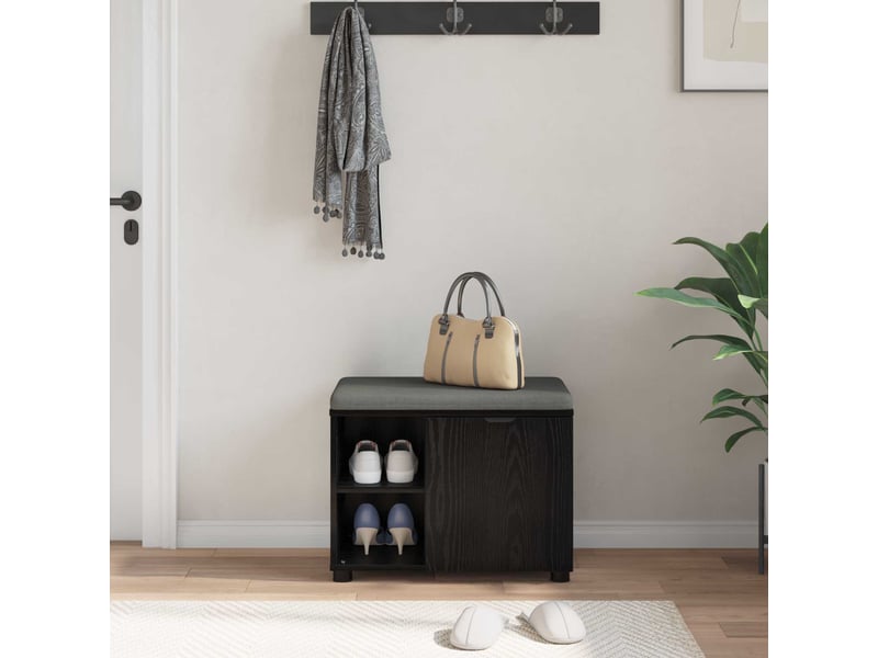  Banc d'entrée, banc interieur avec coussin chêne noir 60x38x46 cm shl23141  - Conforama D