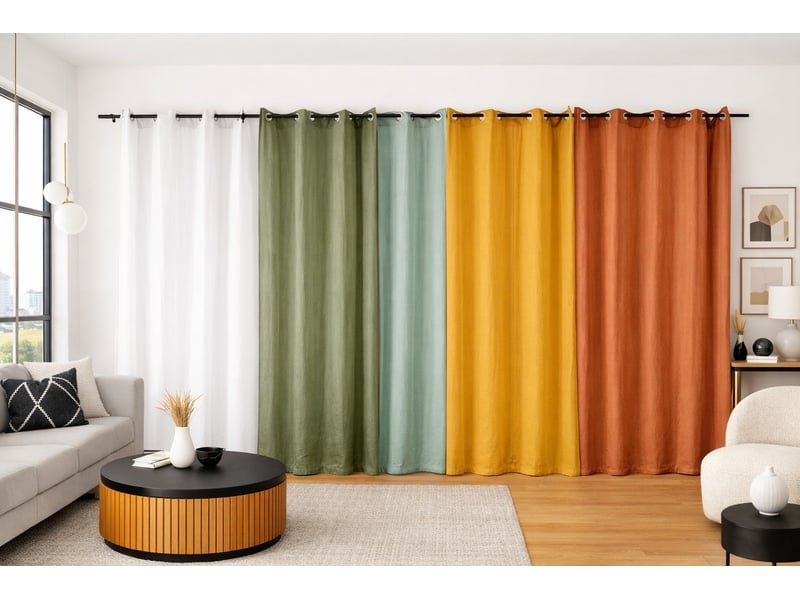 Rideau double gaze de coton RID_OEILL_BL135 - Conforama E