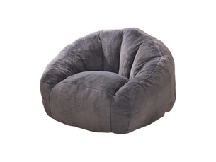 Pouf poire adulteenfant gris en polyester 98x98x60 cm, rembourrage mousse mémoire, assise moelleuse pour lire et se détendre
