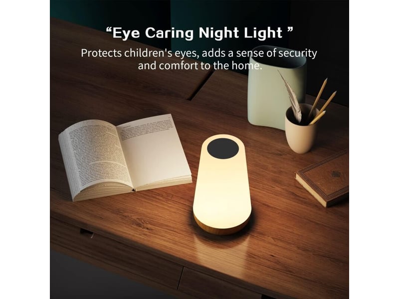  Veilleuse led tactile, lampe de chevet colorée rechargeable avec télécommande et luminosité réglable  - Conforama D