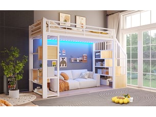 Lit mezzanine 90x200 cm Morn Vibe coloris blanc
