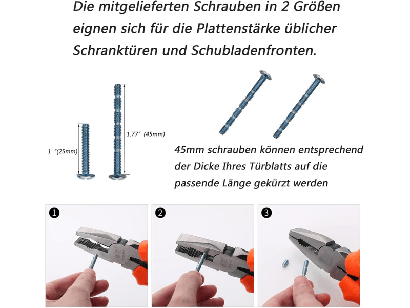  10 pièces de poignées, écartement entre les trous de 128 mm, poignées pour meubles, poignées pour armoires, poignées pour cuisine, chromées  - Conforama E