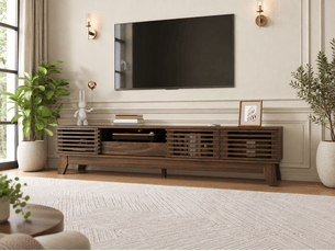 Meuble tv coloris bois foncé 170 cm <strong>BIQZUYA</strong>  <strong></strong>