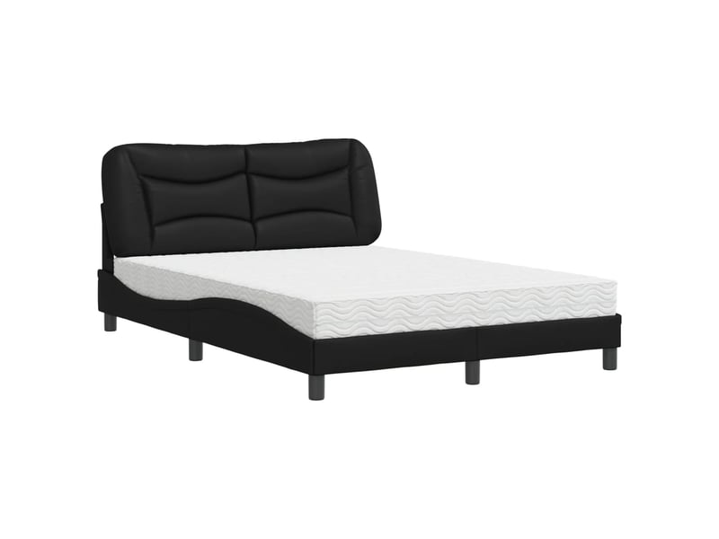 Lit avec matelas hvar noir 120x200 cm similicuir - Conforama B