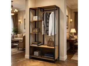 Porte-manteau ouvert, porte-manteau polyvalent, organisateur de vêtements dans la chambre, portant à vêtements dans le couloir (uniquement avec