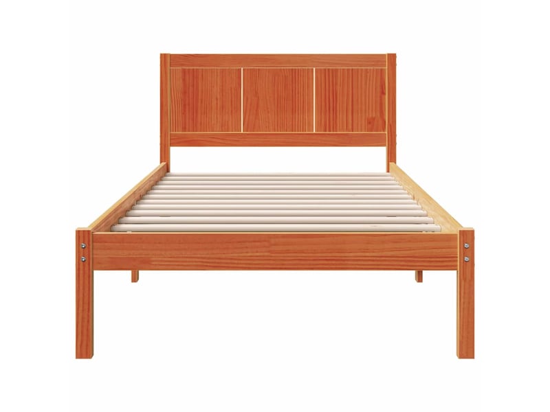 Lit simple- lit adulte - cadre de lit marron 80 x 200 cm bois de pin massif - Conforama D