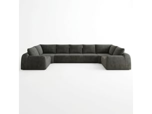 Canapé en u 7 places gris foncé en chenille 411 cm sans montage