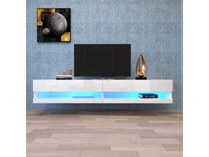Meuble tv coloris blanc 140 cm <strong></strong> <strong></strong>