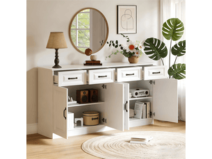 Buffet 4 porte(s)  4 tiroir(s)   - 160 cm coloris blanc 