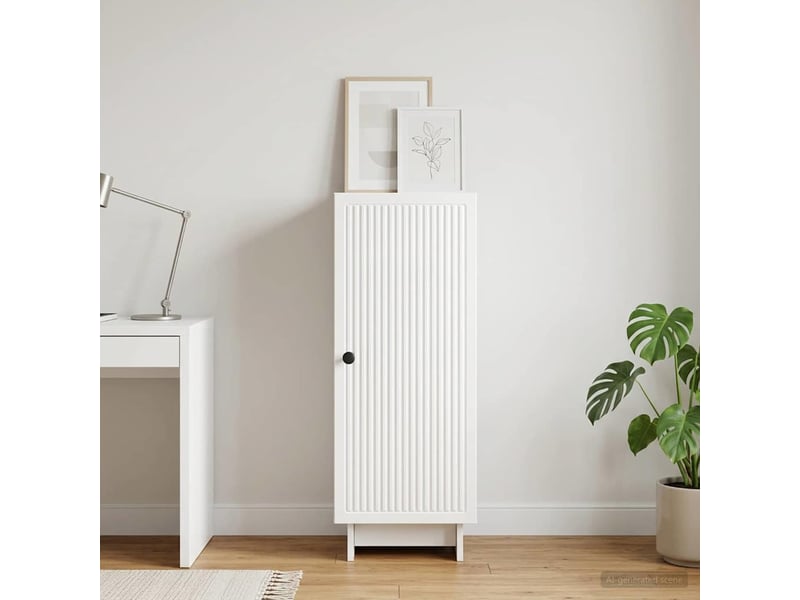  Buffet - bahut - meuble de rangement blanc brillant 33 x 34,5 x 90 cm bois d'ingénierie  - Conforama B
