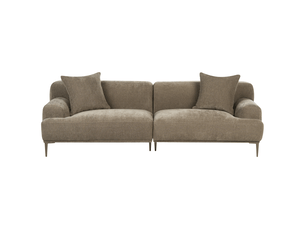 Canapé droit fixe <strong>BELIANI</strong> <strong></strong> 3 places Tissu marron avec coffre de rangement