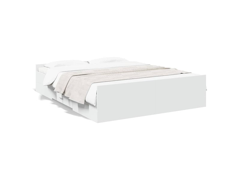  Lit double- lit adulte -  cadre de lit avec tiroirs sans matelas blanc 160x200 cm  - Conforama A