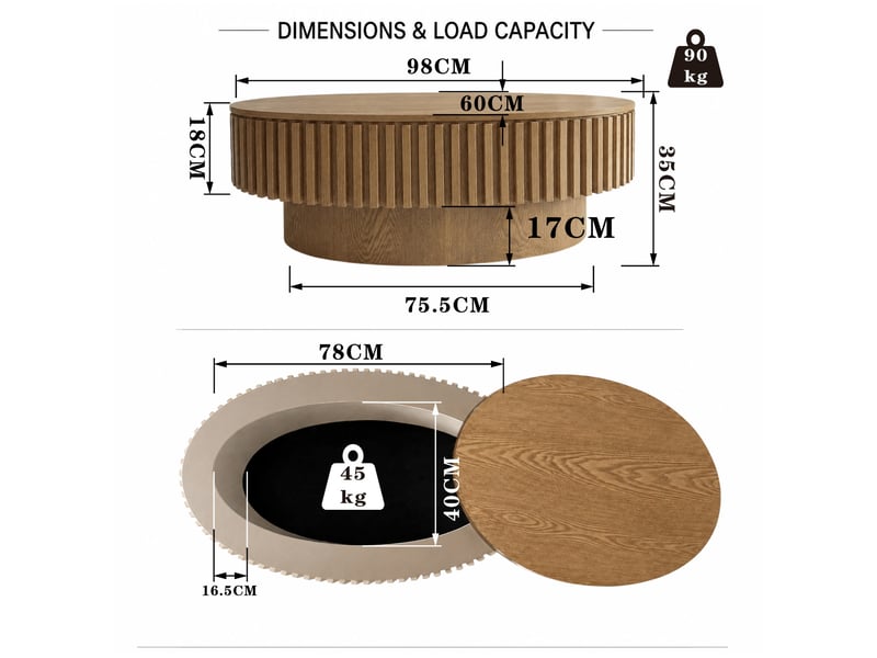  Lit superposé en bois blanc et naturel 90x200 et 140x200 cm pour chambre d’enfant, avec escalier de rangement, échelle, 3 coffres de lit  - Conforama C