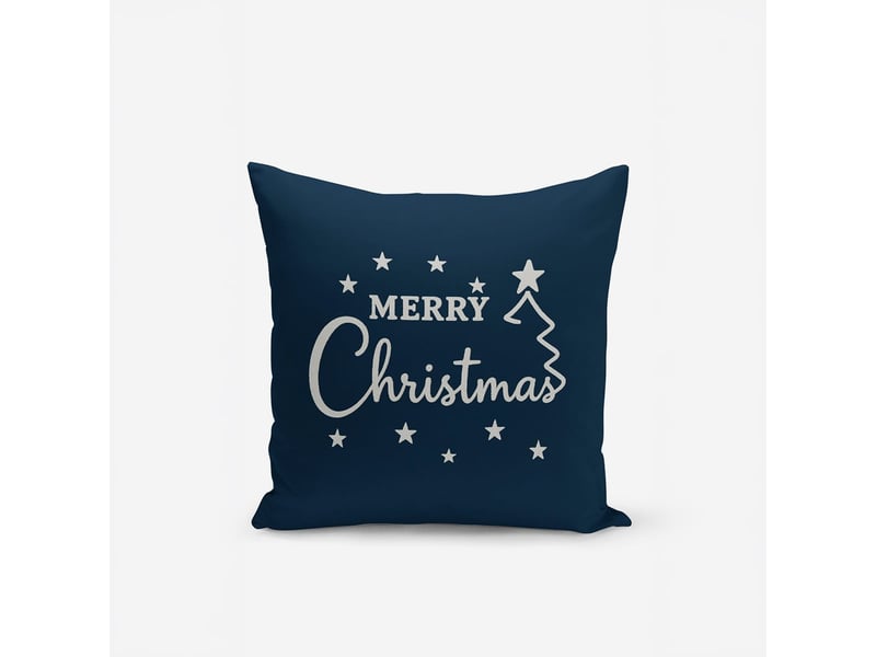  Housse de coussin de noël en polyester 43x43 nord - bleu  - Conforama A