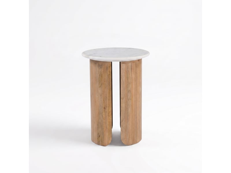  Table d'appoint en marbre et bois de manguier-léana Léana - Conforama C