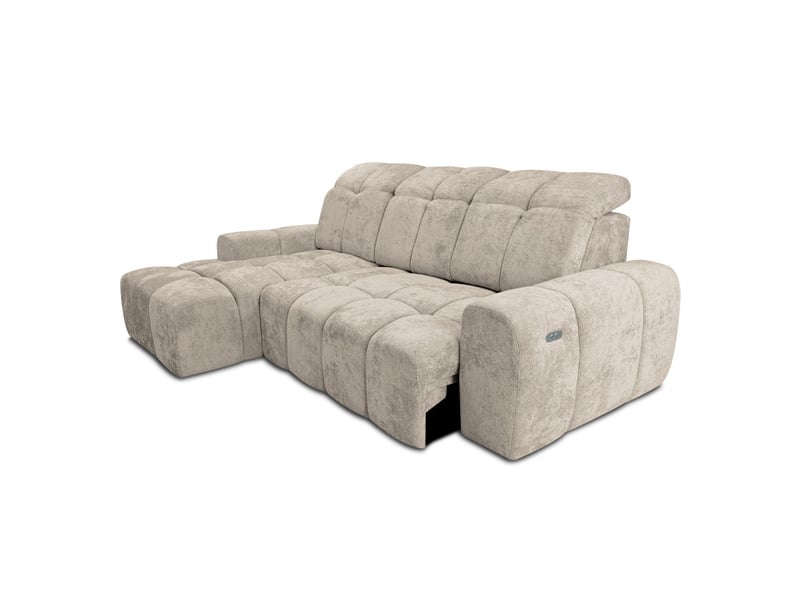  Canapé d'angle gauche relax krabi avec coffre tissu kiara beige KRABI-M-KIA852-L - Conforama C