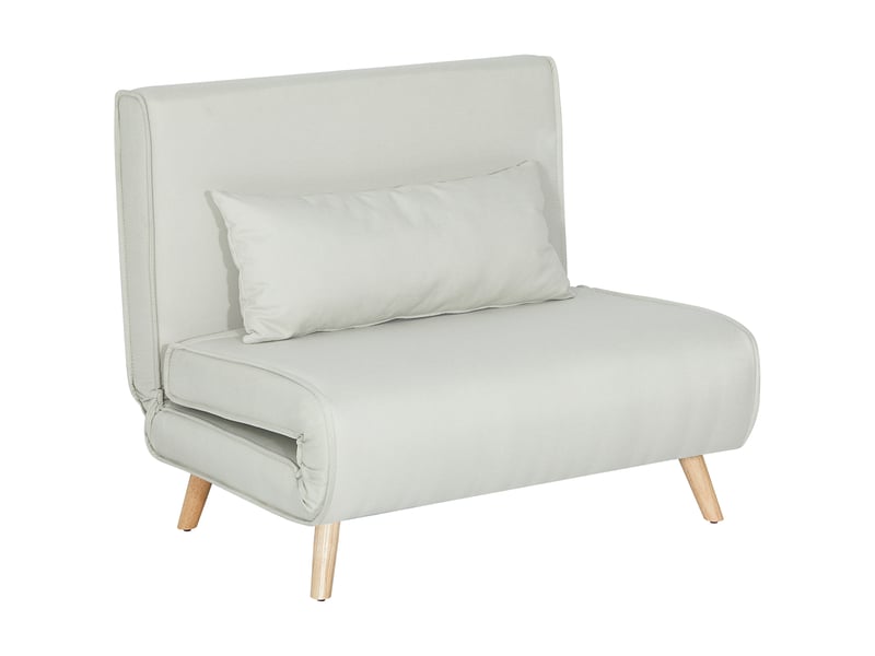  Fauteuil convertible 1 place inclinable tissu aspect lin blanc crème 94 x 78 x 80 cm  - Conforama A