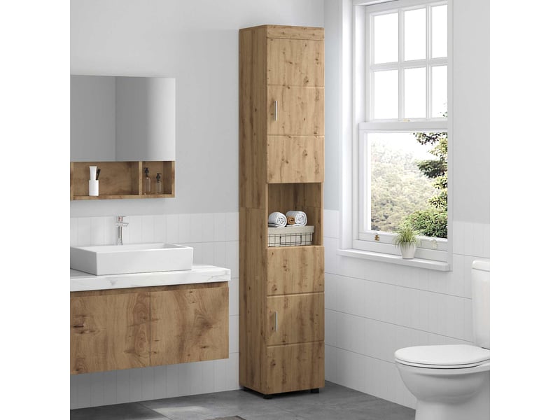 Ensemble d'armoire de salle de bain tulum chêne artisanal cf62977 - Conforama D