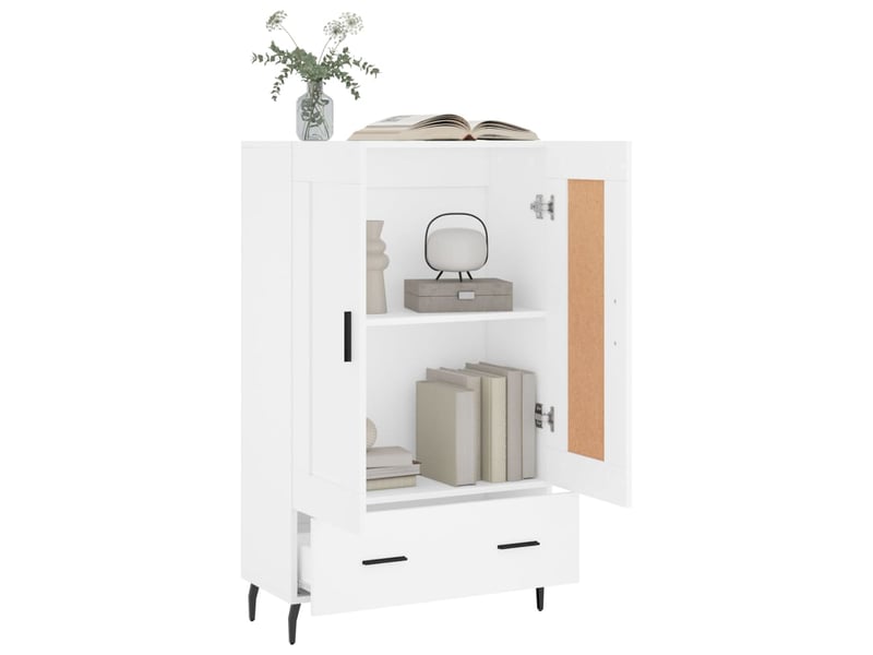  Buffet haut - bahut - meuble de rangement blanc 69,5x31x115 cm bois d'ingénierie  - Conforama D