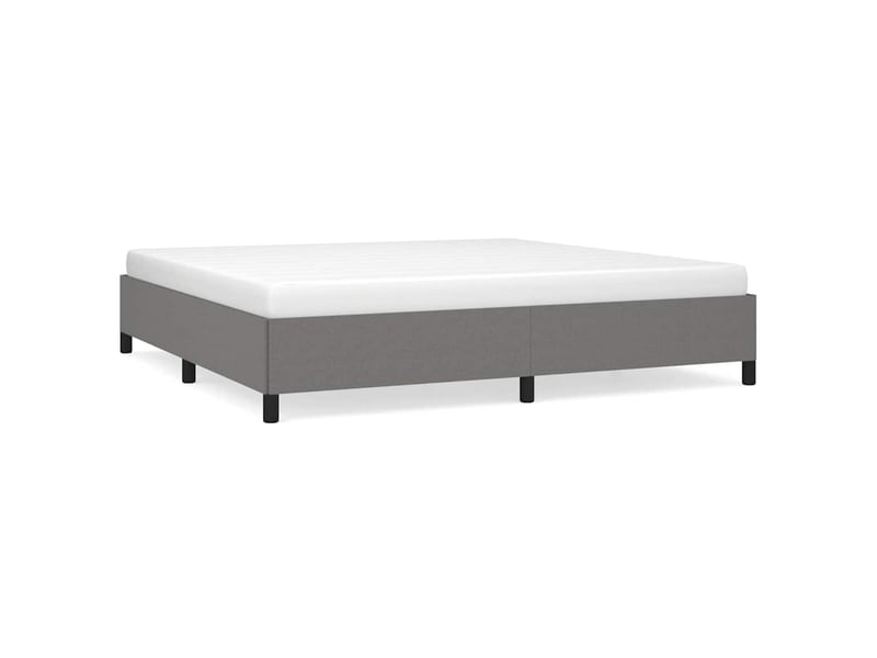  Lit double- lit adulte -  cadre de lit sans matelas gris foncé 200x200 cm tissu  - Conforama A