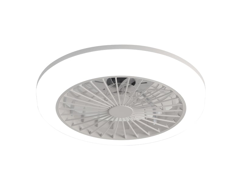 Ventilateur de plafond led 46 cm, blanc, moteur dc silencieux, télécommande, abs  - Conforama W