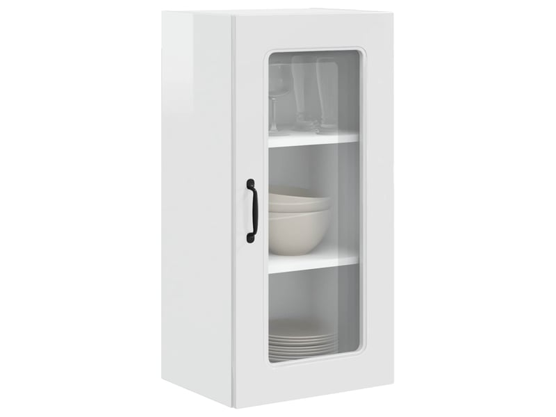  Meuble mural de cuisine | armoire de cuisine blanc brillant 40x31x80cm shl8369  - Conforama C