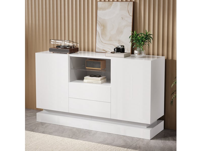  Buffet 140 cm avec rangement et éclairage led evryae  - Conforama D