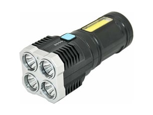 Lampe de poche led super lumineuse avec éclairage latéral cob, torche rechargeable usb 4 modes d'éclairage, avec fonction d'affichage de l'alimentatio