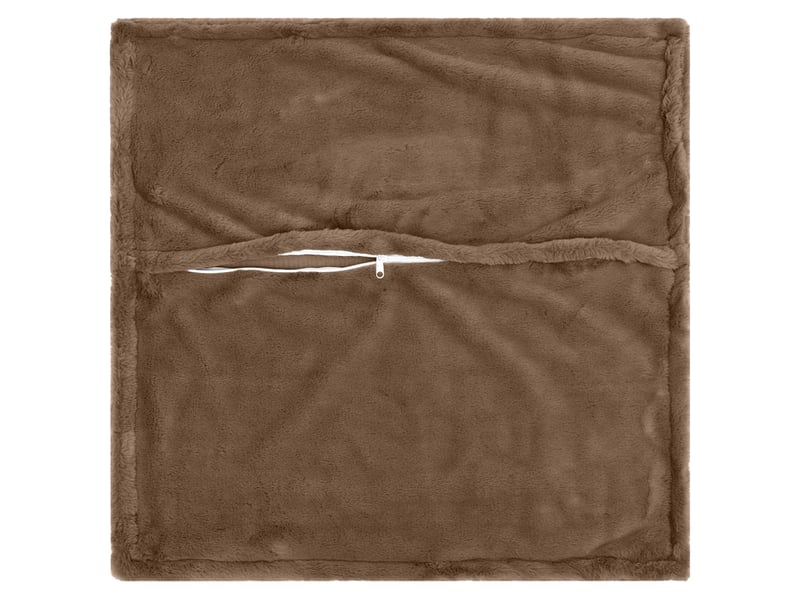 Lot de 2 housses de coussin houten marron clair 65 x 65 cm cf49351 - Conforama D