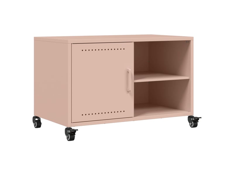  Meuble tv - banc tv - meuble de rangement rose 68x39x43,5 cm acier  - Conforama A
