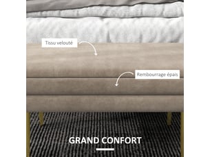 Banquette lit convertible couchage Quotidien <strong></strong> <strong></strong> beige
