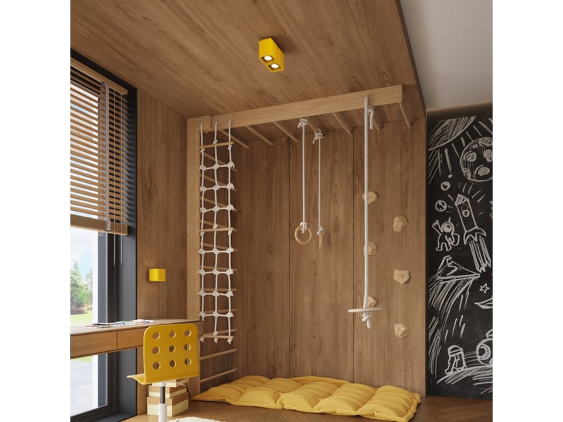  Applique riff jaune g9 aluminium moderne 10x10x12cm SL.3091 - Conforama C