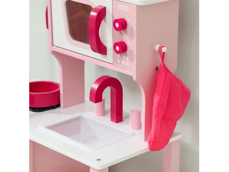  Cuisine jouet enfant 55x24x86 cm effets sonores bois rose  - Conforama C