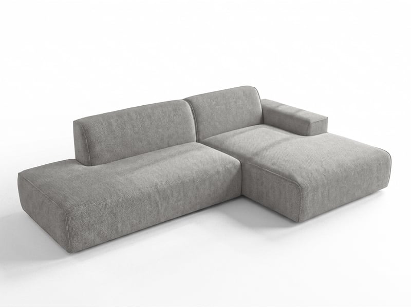  Canapé d'angle moderne didim duo, 288 cm, gris clair, revętement en velours d Didim Duo - Conforama A